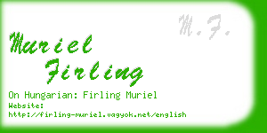 muriel firling business card